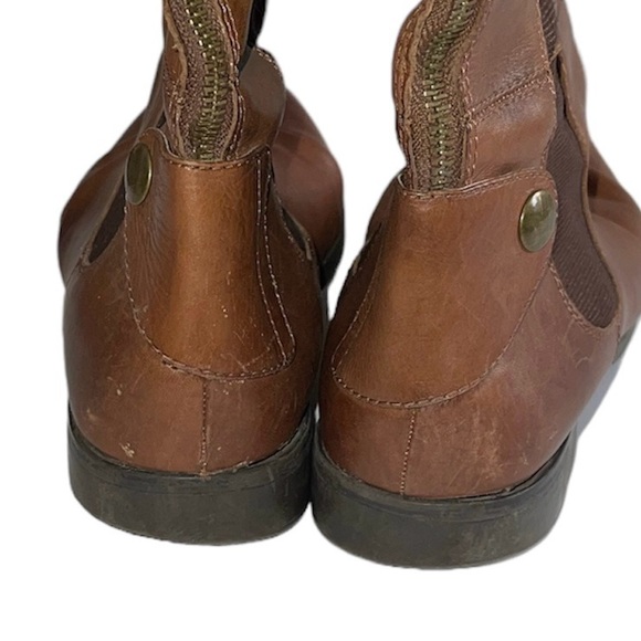 Franco Sarto Tahini Brown Leather Tall Zippered Boot with Button Detail Sz 8.5 - Picture 8 of 12
